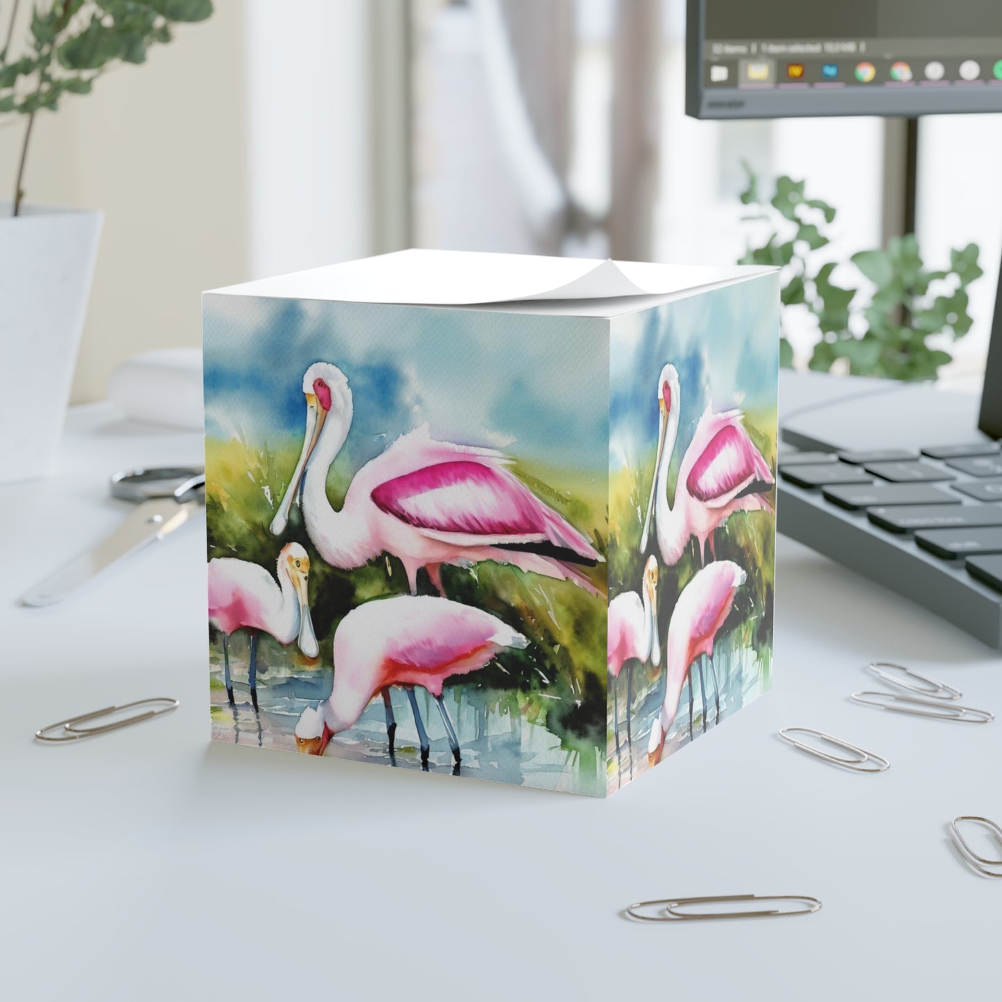 Roseate Spoonbill Family - Note Cube